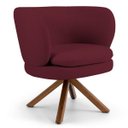 Ver imagem 2 de Kit 2 Poltronas Decorativas Melissa Base Giromad Giratória B-278 Veludo Marsala - Domi