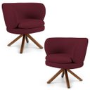 Ver imagem 1 de Kit 2 Poltronas Decorativas Melissa Base Giromad Giratória B-278 Veludo Marsala - Domi