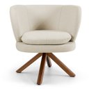 Ver imagem 3 de Kit 2 Poltronas Decorativas Melissa Base Giromad Giratória C-107 Linho Bege - Domi