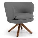 Ver imagem 2 de Kit 2 Poltronas Decorativas Melissa Base Giromad Giratória C-416 Linho Cinza Escuro - Domi