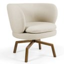Ver imagem 2 de Kit 2 Poltronas Decorativas Melissa Base Ka Giratória Castanho C-107 Linho Bege - Domi