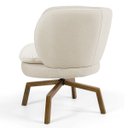 Ver imagem 4 de Kit 2 Poltronas Decorativas Melissa Base Ka Giratória Castanho C-107 Linho Bege - Domi