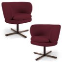 Ver imagem 1 de Kit 2 Poltronas Decorativas Melissa Base Xis Giratória B-278 Veludo Marsala - Domi