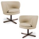 Ver imagem 1 de Kit 2 Poltronas Decorativas Melissa Base Xis Giratória C-129 Linho Bege Escuro - Domi