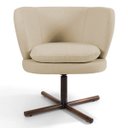 Ver imagem 3 de Kit 2 Poltronas Decorativas Melissa Base Xis Giratória C-129 Linho Bege Escuro - Domi