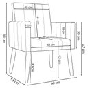 Ver mais imagens de Kit 6 Poltronas Decorativas Mari - Azul-turquesa Suede