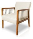 Ver imagem 1 de Poltrona Maia em Linho com Base Madeira Corda Náutica Linho Bege Bz Home Decor