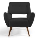 Ver imagem 3 de Kit 2 Poltronas Decorativas Melli Pés Palito Madeira C-465 Linho Chumbo - Domi