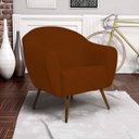 Ver imagem 3 de Kit 2 Poltronas Decorativas Nina Pés Palito Madeira B-235 Linho Terracota - Domi