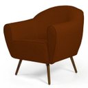 Ver imagem 2 de Kit 2 Poltronas Decorativas Nina Pés Palito Madeira B-235 Linho Terracota - Domi
