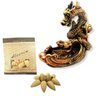 Combo Incensário Cascata Dragão Dourado 16cm + Incenso Cone Alecrim Mandala de Luz Kit exclusivo - 2