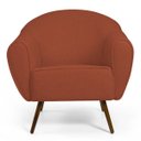 Ver imagem 4 de Kit 2 Poltronas Decorativas Nina Pés Palito Madeira B-262 Veludo Telha - Domi