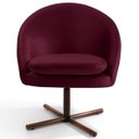 Ver imagem 2 de Kit 2 Poltronas Decorativas Giratórias Base Xis Madeira Rafa B-278 Veludo Marsala - Domi