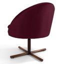 Ver imagem 4 de Kit 2 Poltronas Decorativas Giratórias Base Xis Madeira Rafa B-278 Veludo Marsala - Domi