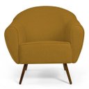Ver imagem 4 de Kit 2 Poltronas Decorativas Nina Pés Palito Madeira B-279 Veludo Mostarda - Domi