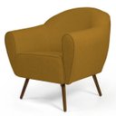 Ver imagem 2 de Kit 2 Poltronas Decorativas Nina Pés Palito Madeira B-279 Veludo Mostarda - Domi