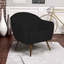 Ver imagem 3 de Kit 2 Poltronas Decorativas Nina Pés Palito Madeira B-300 Veludo Preto - Domi