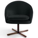 Ver imagem 2 de Kit 2 Poltronas Decorativas Giratórias Base Xis Madeira Rafa B-300 Veludo Preto - Domi