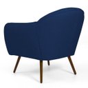 Ver imagem 5 de Kit 2 Poltronas Decorativas Nina Pés Palito Madeira B-304 Veludo Azul Marinho - Domi