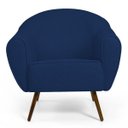 Ver imagem 4 de Kit 2 Poltronas Decorativas Nina Pés Palito Madeira B-304 Veludo Azul Marinho - Domi