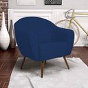 Ver imagem 3 de Kit 2 Poltronas Decorativas Nina Pés Palito Madeira B-304 Veludo Azul Marinho - Domi