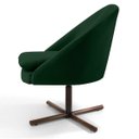 Ver imagem 3 de Kit 2 Poltronas Decorativas Giratórias Base Xis Madeira Rafa B-303 Veludo Verde Musgo - Domi