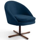 Ver imagem 6 de Kit 2 Poltronas Decorativas Giratórias Base Xis Madeira Rafa B-304 Veludo Azul Marinho - Domi