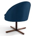 Ver imagem 3 de Kit 2 Poltronas Decorativas Giratórias Base Xis Madeira Rafa B-304 Veludo Azul Marinho - Domi