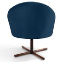 Ver imagem 4 de Kit 2 Poltronas Decorativas Giratórias Base Xis Madeira Rafa B-304 Veludo Azul Marinho - Domi