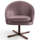 Ver imagem 2 de Kit 2 Poltronas Decorativas Giratórias Base Xis Madeira Rafa B-305 Veludo Rosê - Domi