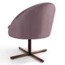 Ver imagem 4 de Kit 2 Poltronas Decorativas Giratórias Base Xis Madeira Rafa B-305 Veludo Rosê - Domi