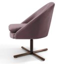 Ver imagem 3 de Kit 2 Poltronas Decorativas Giratórias Base Xis Madeira Rafa B-305 Veludo Rosê - Domi
