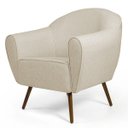 Ver imagem 2 de Kit 2 Poltronas Decorativas Nina Pés Palito Madeira C-107 Linho Bege - Domi