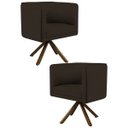 Ver imagem 1 de Kit 2 Poltronas Decorativas Base Giromad Madeira Betina C-34 Corano Marrom - Domi