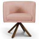 Ver imagem 2 de Kit 2 Poltronas Decorativas Base Giromad Madeira Betina C-105 Linho Rosê - Domi
