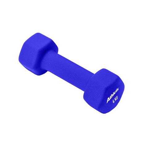 Halter Athletic Sextavado 6kg em Neoprene Conforto e Aderência para Treino de Musculação em Casa
