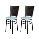 Ver imagem 1 de 2 Cadeiras para Mesa Preta Hawai Marrom Assento Floral:floral Gelo
