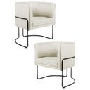 Ver imagem 1 de Kit 2 Poltronas Decorativas Base Aço Betina C-107 Linho Cru - Domi
