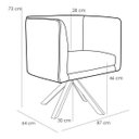 Ver imagem 4 de Kit 2 Poltronas Decorativas Base Giromad Madeira Betina C-107 Linho Cru - Domi