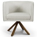 Ver imagem 2 de Kit 2 Poltronas Decorativas Base Giromad Madeira Betina C-107 Linho Cru - Domi