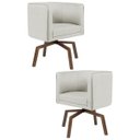 Ver imagem 1 de Kit 2 Poltronas Decorativas Base Ka Madeira Betina C-107 Linho Cru - Domi