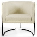 Ver imagem 2 de Kit 2 Poltronas Decorativas Base Aço Betina C-129 Linho Bege - Domi
