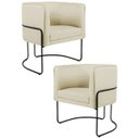 Ver imagem 1 de Kit 2 Poltronas Decorativas Base Aço Betina C-129 Linho Bege - Domi