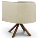 Ver imagem 3 de Kit 2 Poltronas Decorativas Base Giromad Madeira Betina C-129 Linho Bege - Domi