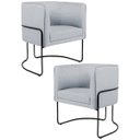 Ver imagem 1 de Kit 2 Poltronas Decorativas Base Aço Betina C-315 Linho Cinza - Domi