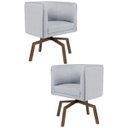 Ver imagem 1 de Kit 2 Poltronas Decorativas Base Ka Madeira Betina C-315 Linho Cinza - Domi