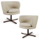 Ver imagem 1 de Kit 2 Poltronas Decorativas Melissa Base Xis Giratória C-107 Linho Bege - Domi