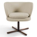 Ver imagem 3 de Kit 2 Poltronas Decorativas Melissa Base Xis Giratória C-107 Linho Bege - Domi