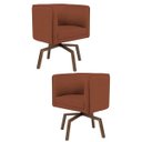 Ver imagem 1 de Kit 2 Poltronas Decorativas Base Ka Madeira Betina B-235 Linho Laranja - Domi