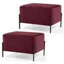 Ver imagem 1 de Kit 2 Puffs Decorativos 60cm Base Aço Status B-278 Veludo Marsala